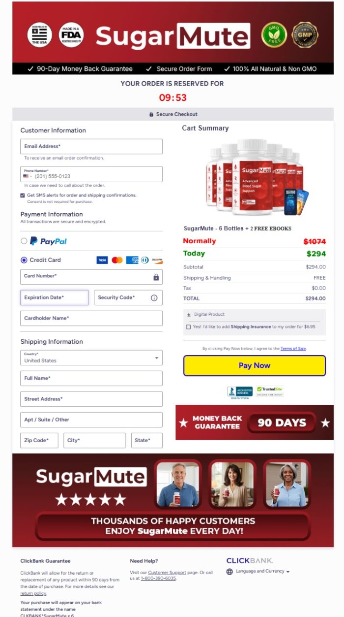 SugarMute  Official Website Secure Order Page